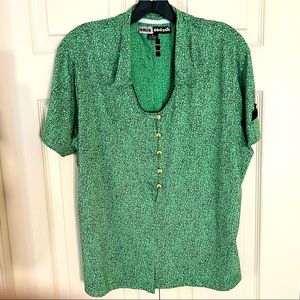 Jamie Sadock Green Glittery Shirt, EUC, Size XL